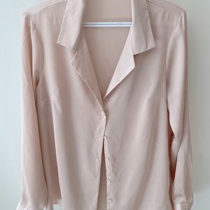 Blush satin blouse size S-M